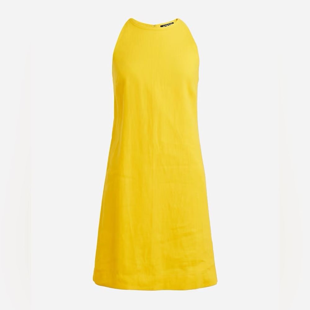 J. Crew Maxine High Neck Shift Dress in Linen Yellow - XS - Picture 7 of 16